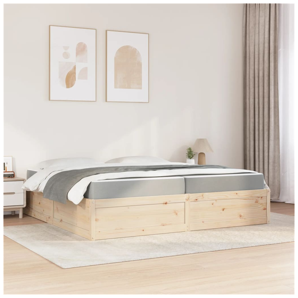 vidaXL Bed with Mattress 200x200 cm Solid Wood Pine S0671489419