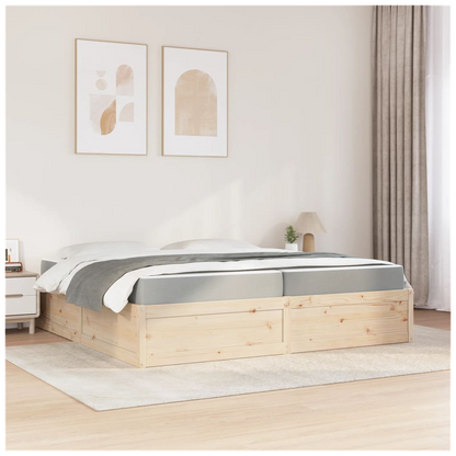 vidaXL Bed with Mattress 200x200 cm Solid Wood Pine S0671489419