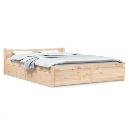 vidaXL Bed Frame with Drawers 140x190 cm S0671030012