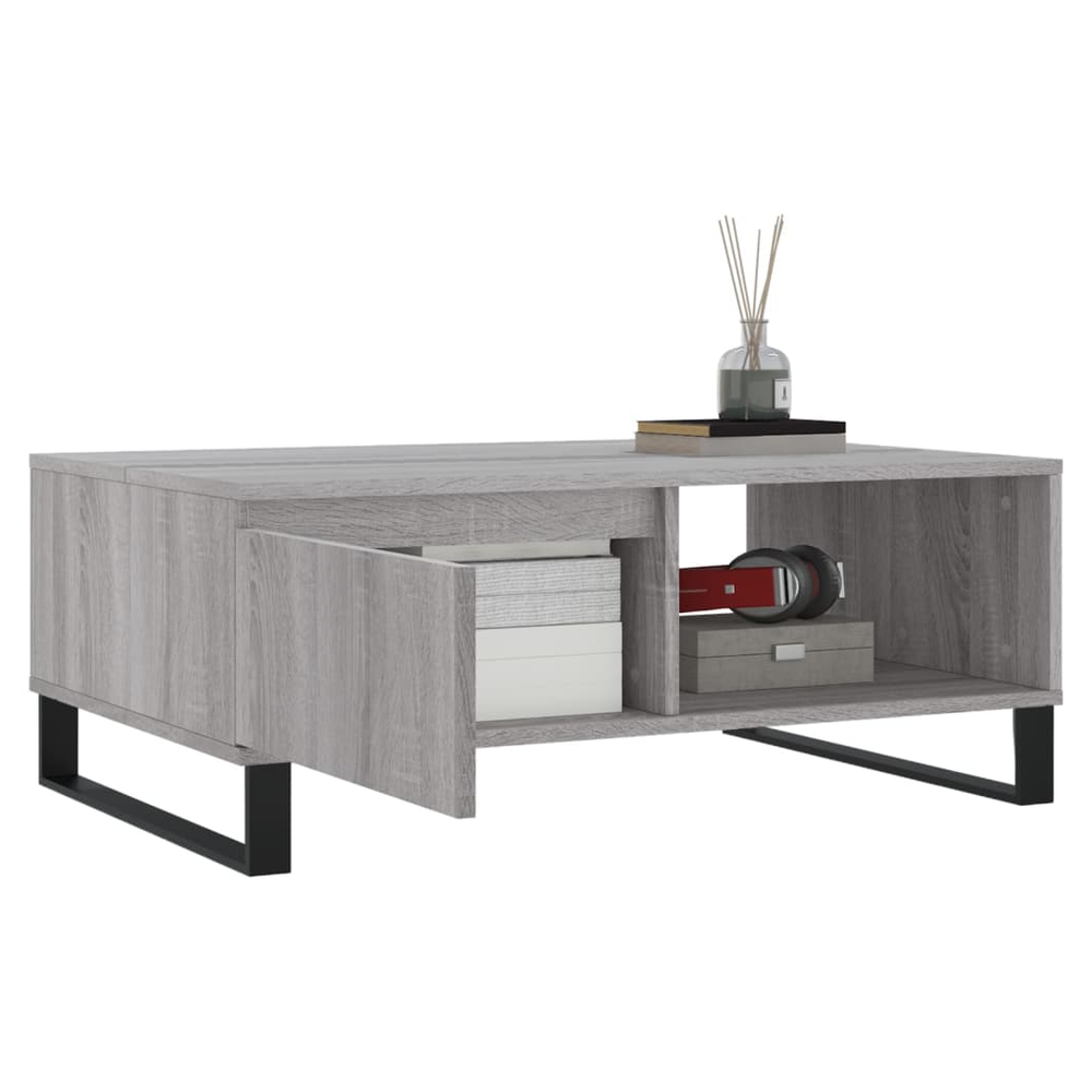 vidaXL Coffee Table Grey Sonoma 90x60x35 cm Engineered Wood S0671256775