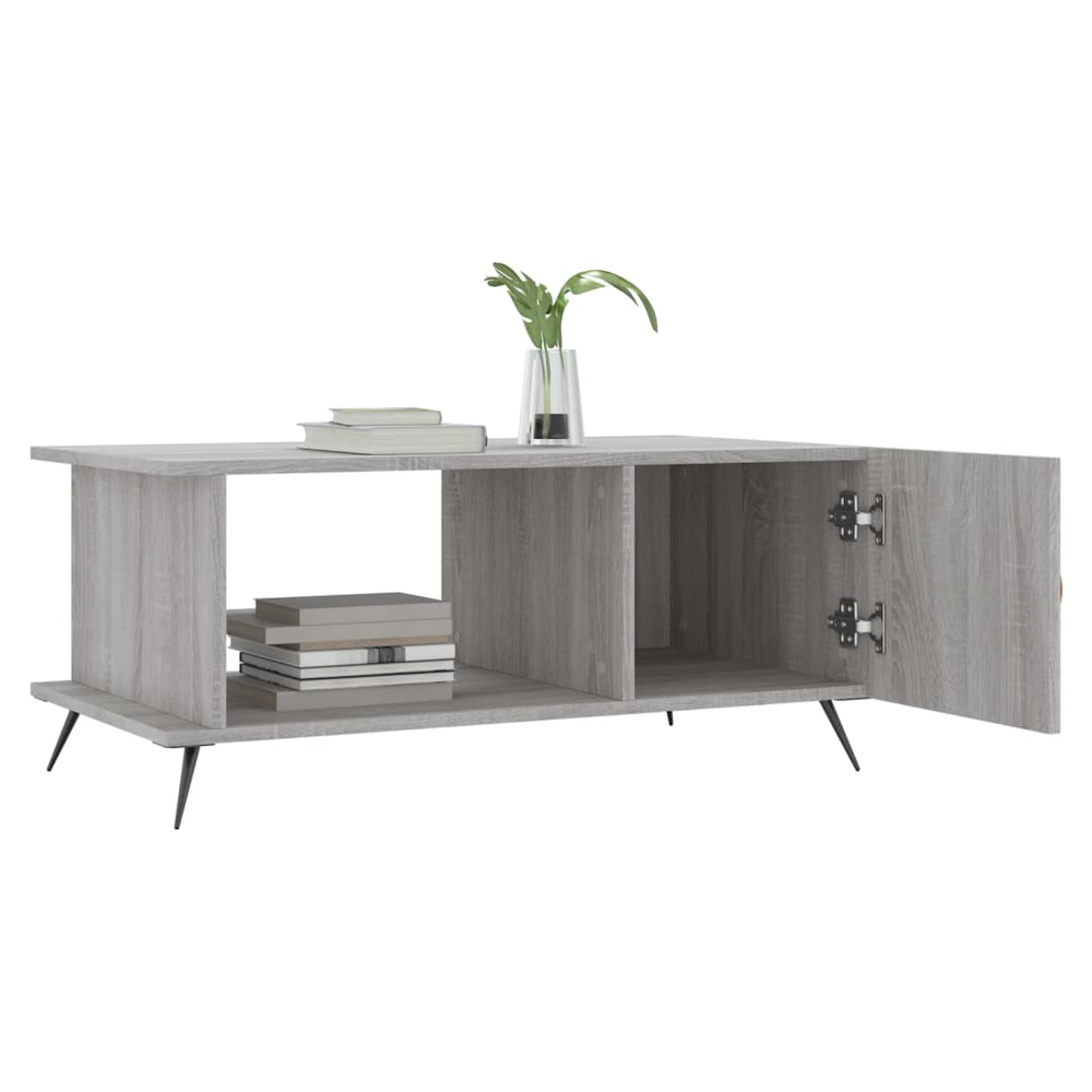 vidaXL Coffee Table Grey Sonoma 90x50x40 cm Engineered Wood S0671256860