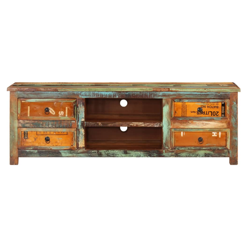 Reclaimed Wood TV Cabinet TV Stand 4 Drawers S0671367027