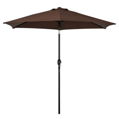 2.7M Patio Tilt Umbrella Sun Parasol Outdoor Sun Shade Aluminium Frame & Crank V067942157