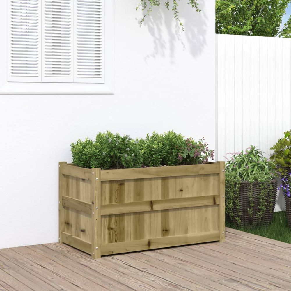 vidaXL Garden Planter 90x50x50 cm Impregnated Wood Pine S0671383047