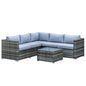 Outsunny 4 Pieces Rattan Furniture Sofa Set Chair w/ Corner Sofa Loveseat Grey S0671132969