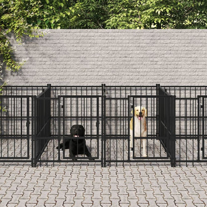 Outdoor Dog Kennel Steel 103 x 198 x 128 cm to 976 x 198 x 128 cm V0671100132