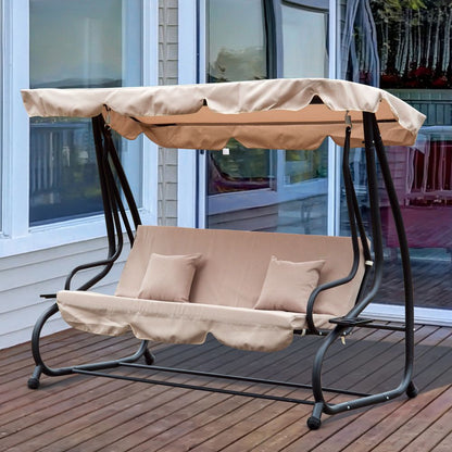 3 Seater Garden Swing Chair Convertible Chair Bench Garden Hammock V067942347