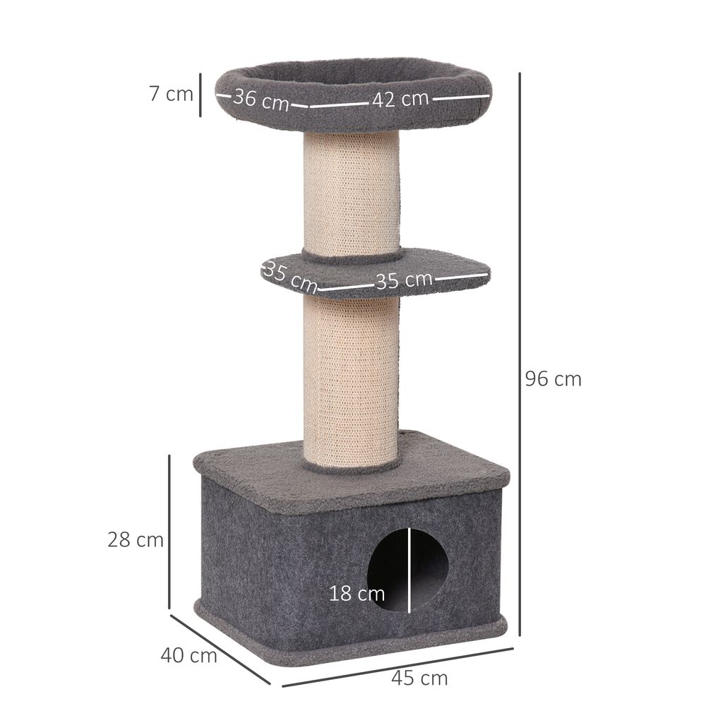 Cat Tree Kitten Tower Pet Furniture w/ Scratching Post Condo Perches Pawhut S0671081221