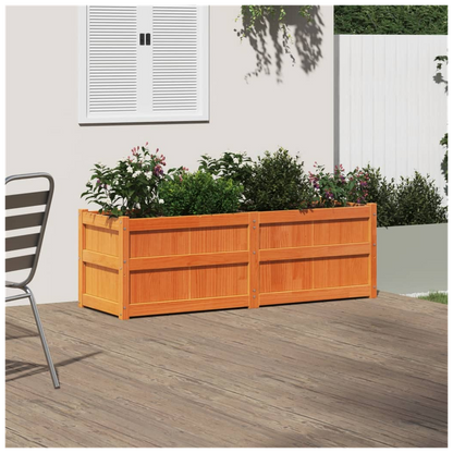 vidaXL Garden Planter Wax Brown 150x50x50 cm Solid Wood Pine S0671394882