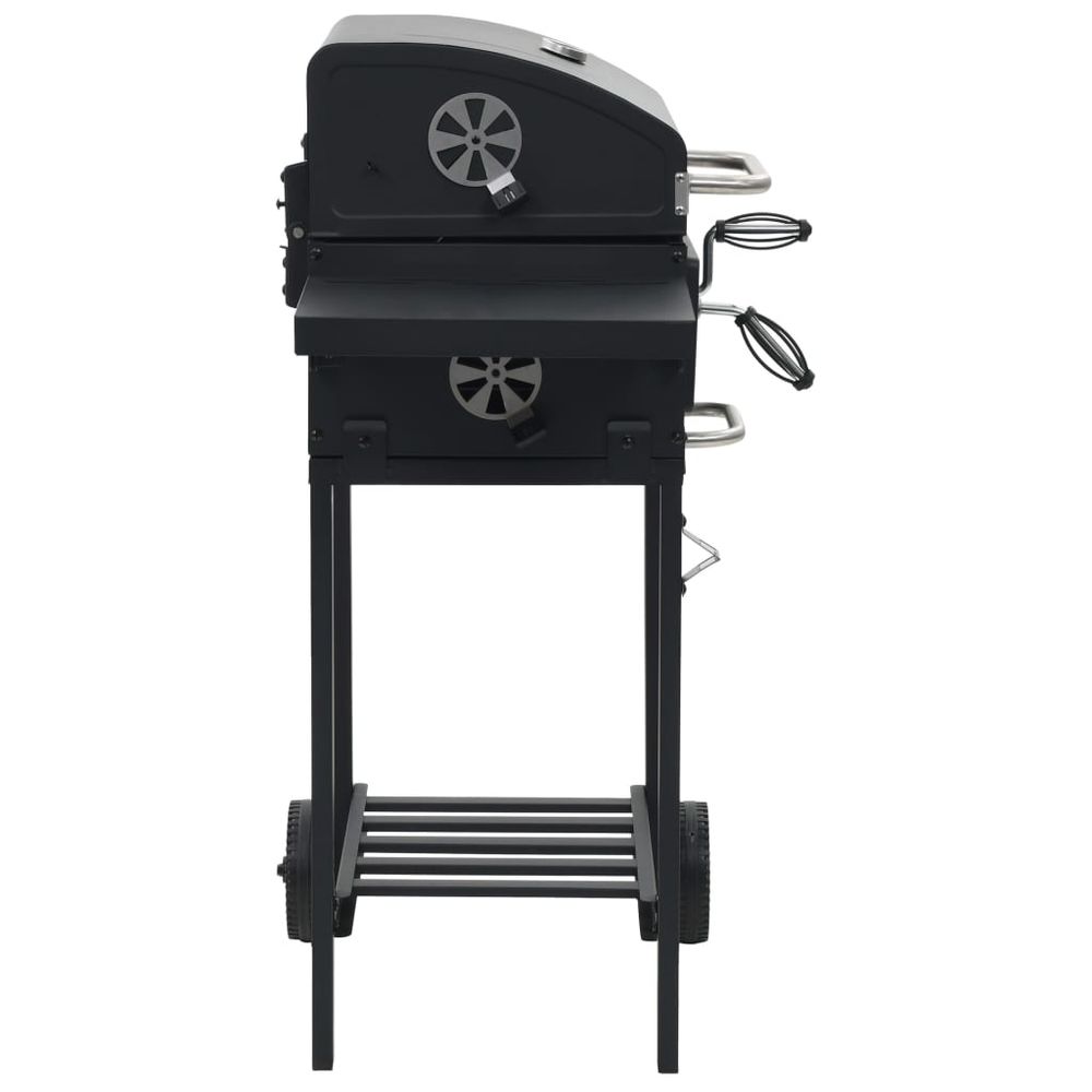 Charcoal-Fueled BBQ Grill with Bottom Shelf Black S069810648