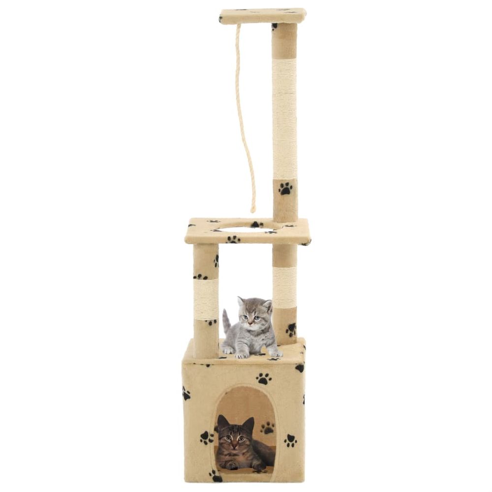 vidaXL Cat Tree with Sisal Scratching Posts 109 cm Grey V0671362001