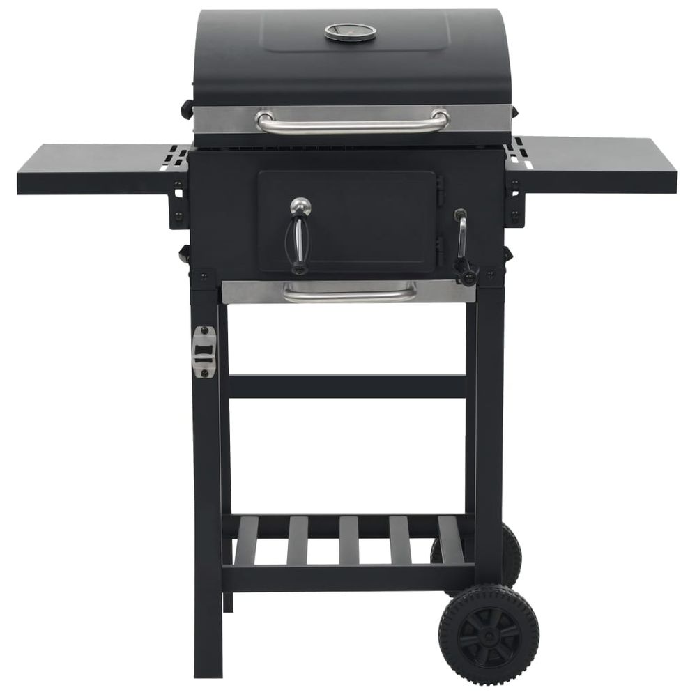 Charcoal-Fueled BBQ Grill with Bottom Shelf Black S069810648