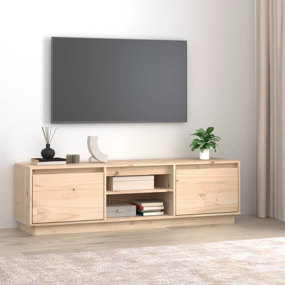 vidaXL TV Cabinet 140x35x40 cm Solid Wood Pine V0671393274