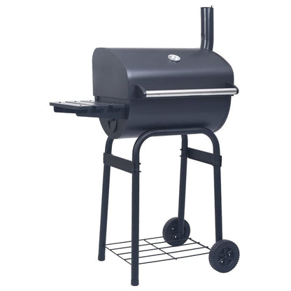 vidaXL Charcoal BBQ Grill Smoker with Bottom Shelf Black S0671350525