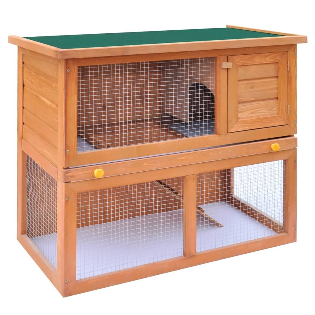 vidaXL Outdoor Rabbit Hutch Small Animal House Pet Cage 1 Door Wood V069820807