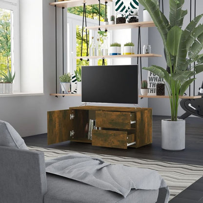 vidaXL TV Cabinet Smoked Oak 80x34x36 cm Engineered Wood S0671093741