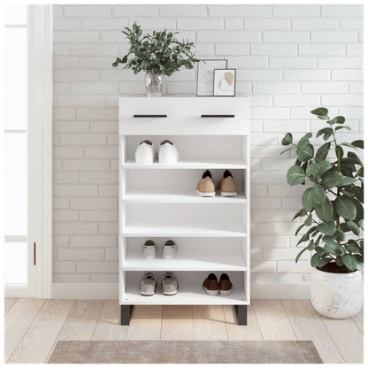 vidaXL Shoe Cabinet White 60x35x105 cm Engineered Wood S0671257037