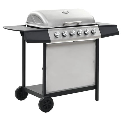 Gas BBQ Grill with 6 Cooking Zones Stainless Steel Silver S069863462