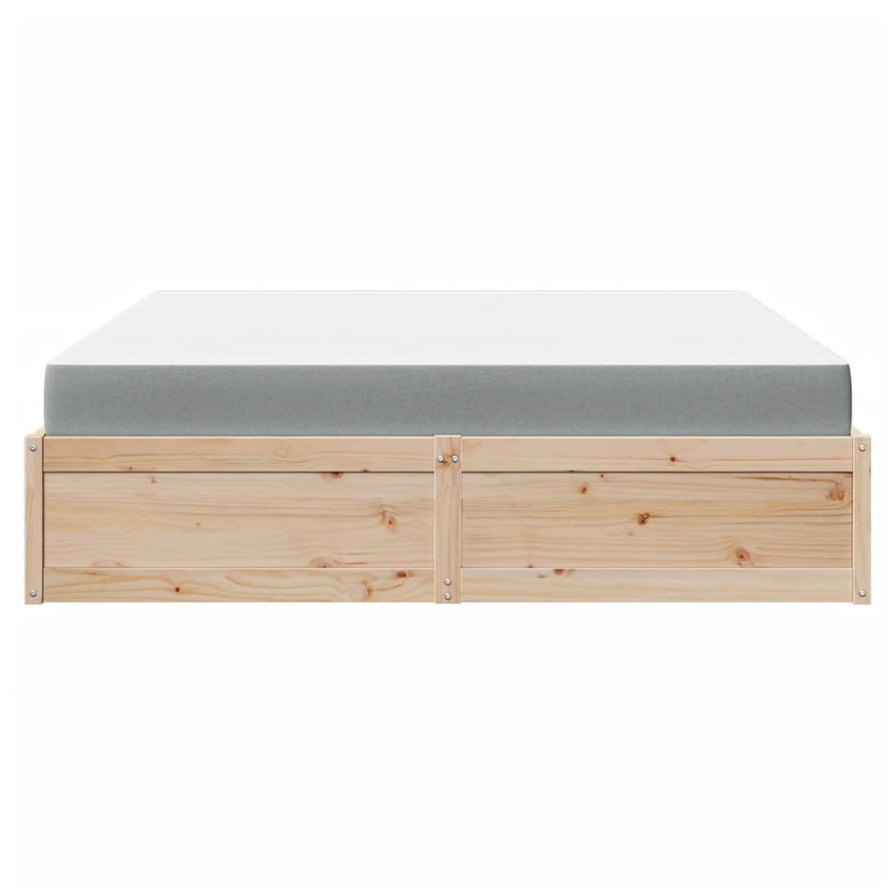 vidaXL Bed with Mattress 180x200 cm Super King Solid Wood Pine S0671489421