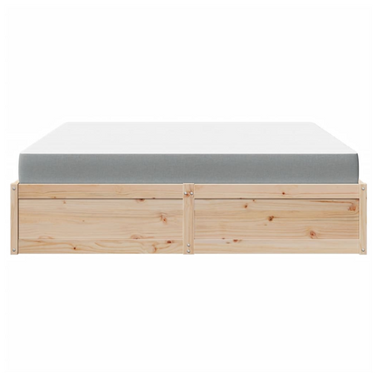 vidaXL Bed with Mattress 180x200 cm Super King Solid Wood Pine S0671489421