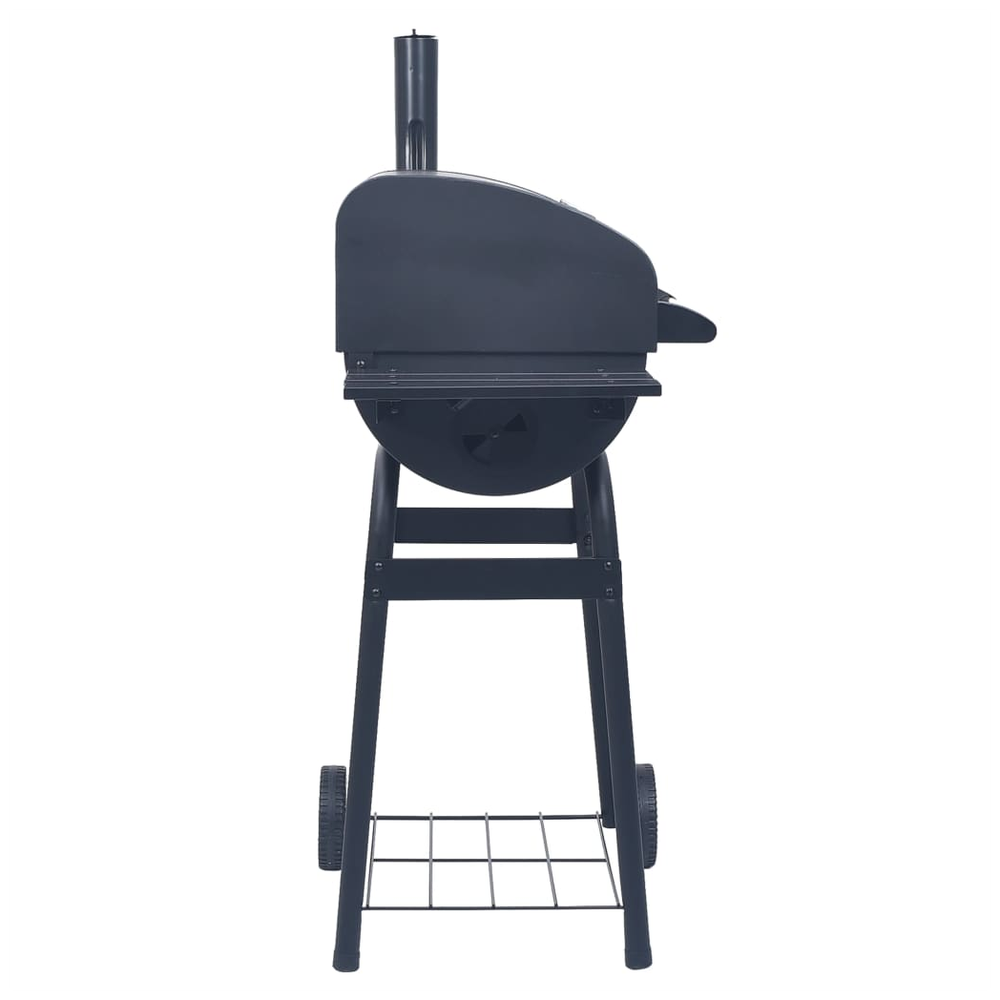 vidaXL Charcoal BBQ Grill Smoker with Bottom Shelf Black S0671350525