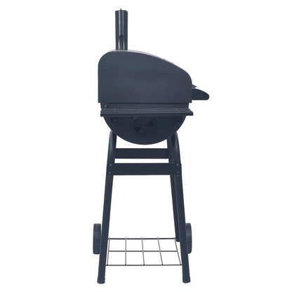 vidaXL Charcoal BBQ Grill Smoker with Bottom Shelf Black S0671350525