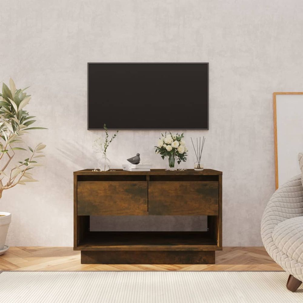 vidaXL TV Cabinet Smoked Oak 70x41x44 cm Engineered Wood V0671192258