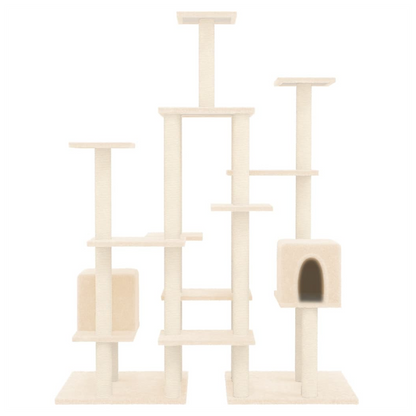 vidaXL Cat Tree with Sisal Scratching Posts Cream 145 cm S0671097567