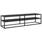 vidaXL TV Cabinet Black with Black Glass 120x40x40 cm V0671209530