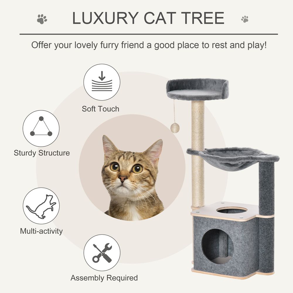 Cat Tree Tower Climbing Activity Center with Sisal Scratching Post, Pawhut S0671081226