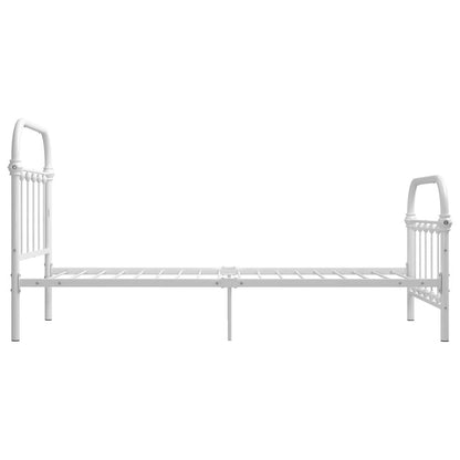 Bed Frame White Metal 90 x 200 cm to 180 x 200 cm S069795727