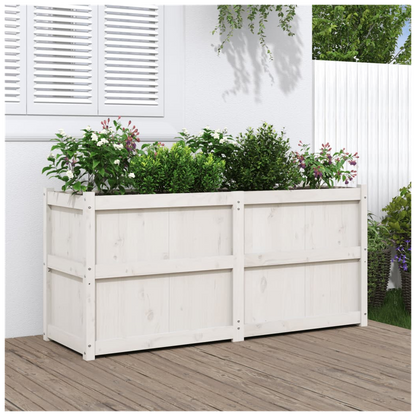 vidaXL Garden Planter White 150x50x70 cm Solid Wood Pine S0671381162