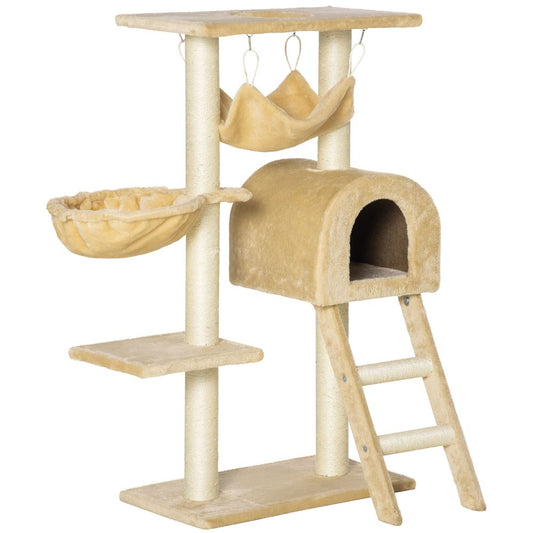 Cat Tree for Indoor Cats Scratching Post w/ Hammock House Bed Basket Pawhut S0671081395