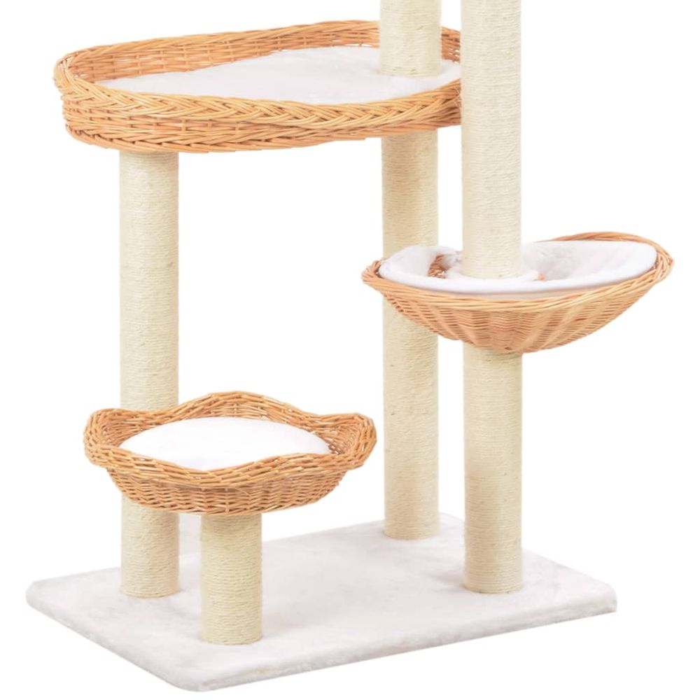 vidaXL Cat Tree with Sisal Scratching Post Natural Willow Wood S069789532