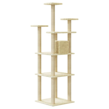 vidaXL Cat Tree with Sisal Scratching Posts Cream 171 cm V067940225