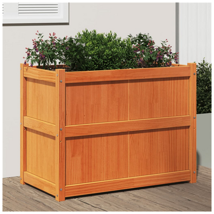 vidaXL Garden Planter Wax Brown 90x50x70 cm Solid Wood Pine S0671394879