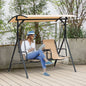 2-Seater Swing Chair Canopy Sling Seats with Middle Table Cup Holders V067942361