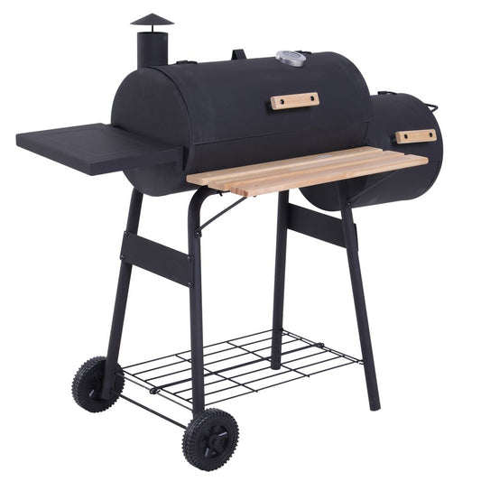 Portable Charcoal BBQ Grill Steel Offset Smoker Combo Backyard S067941714