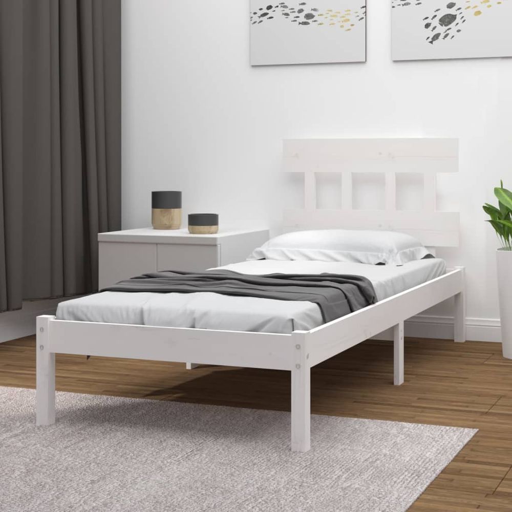 vidaXL Bed Frame Solid Wood 75x190 cm Small Single S0671029954