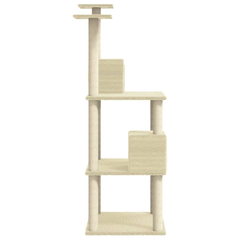 vidaXL Cat Tree with Sisal Scratching Posts Cream 141 cm V0671020919