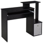 Computer Desk with Sliding Keyboard Tray Storage Drawer Shelf Black S0671071349