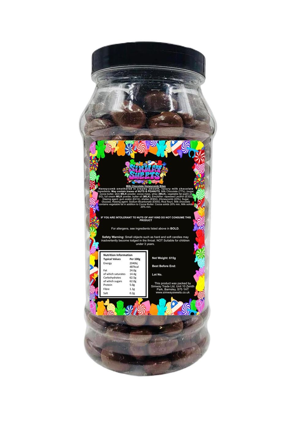 Milk Chocolate Honeycomb Retro Sweets Gift Jar