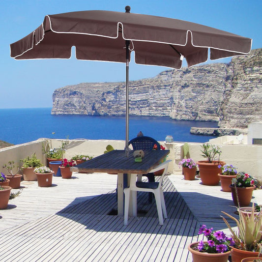 Aluminium Sun Umbrella Parasol Patio Garden Tilt 2M x 1.25M V067942454