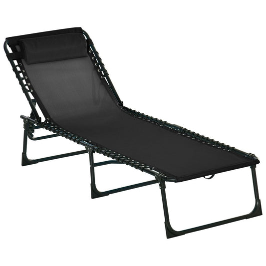 Sun Lounger Reclining Cot Foldable Folding Garden Chair Bed Relaxer Outsunny S0671081082