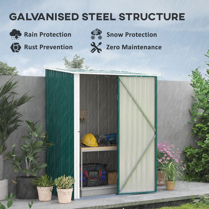 Outsunny Outdoor Storage Shed Steel Garden Shed w/ Lockable Door for Garden S0671383547