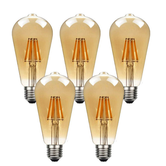 5Pack E27 LED Edison Dimmable Vintage Amber Glass Warm white 2700K Light Bulb S0671114261