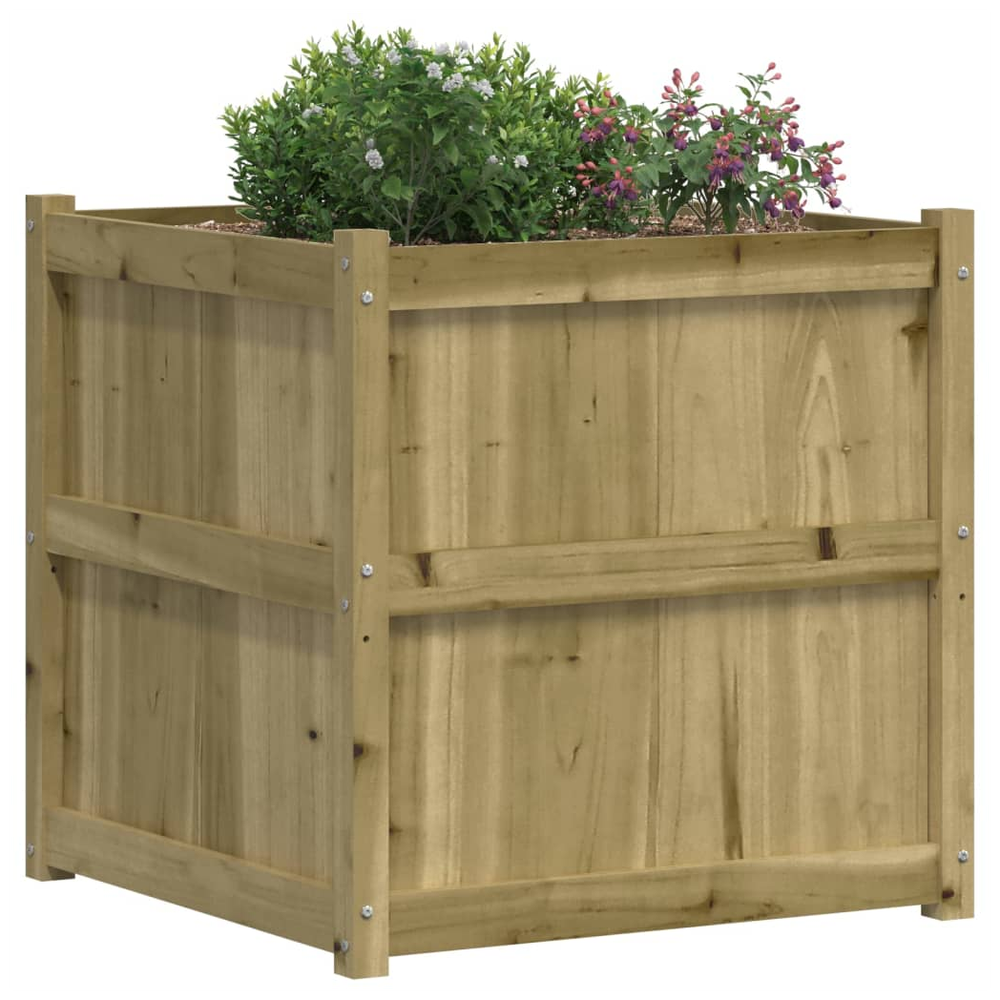 vidaXL Garden Planter 70x70x70 cm Impregnated Wood Pine S0671383111