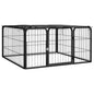 8-44 Panel Dog Playpen Black 100x50 cm to 1100 x 1100 x 50 cm Powder-coated Steel S0671091609