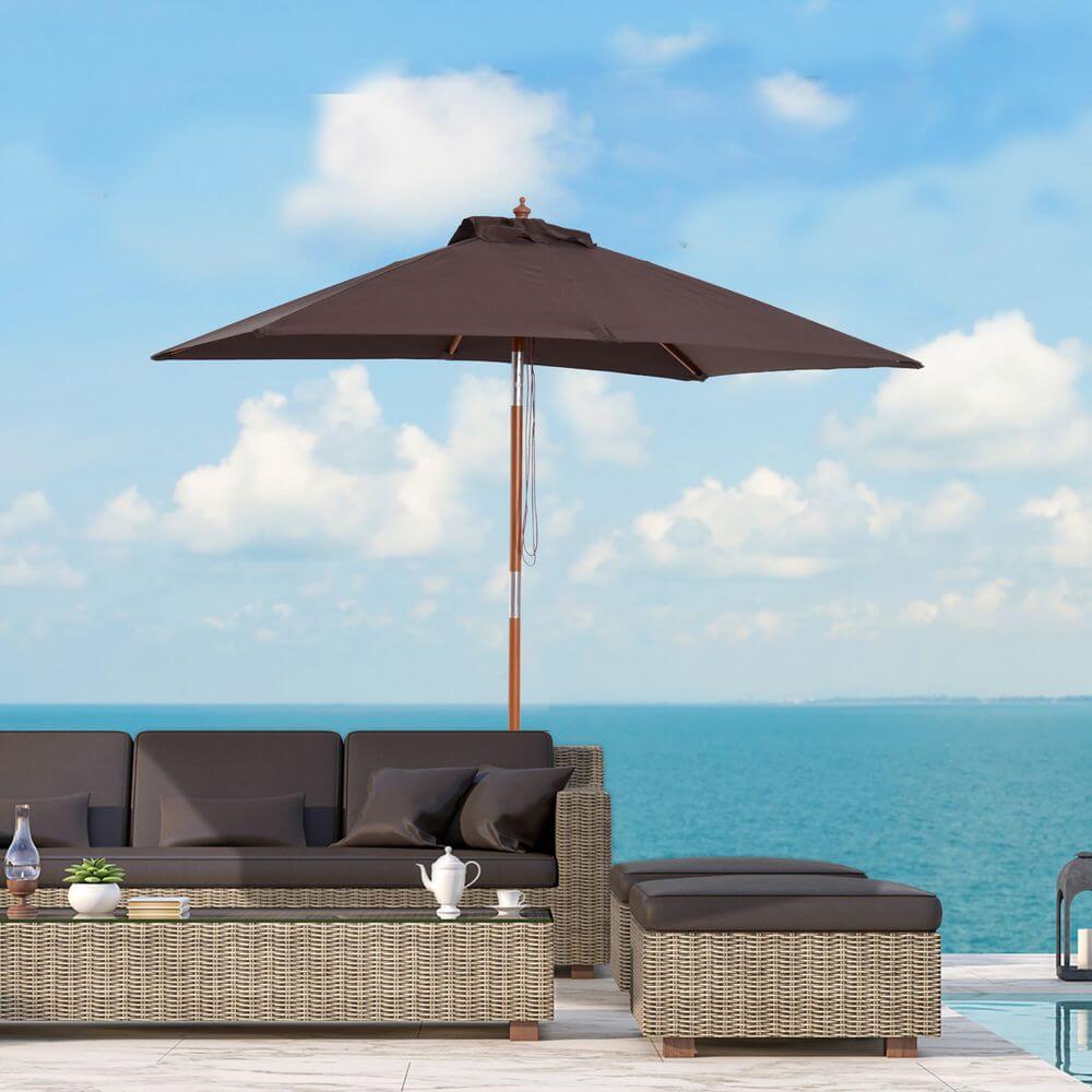 2m x 1.5m Patio Garden Parasol Sunshade Canopy Outdoor Backyard Furniture 6 Ribs V067942457