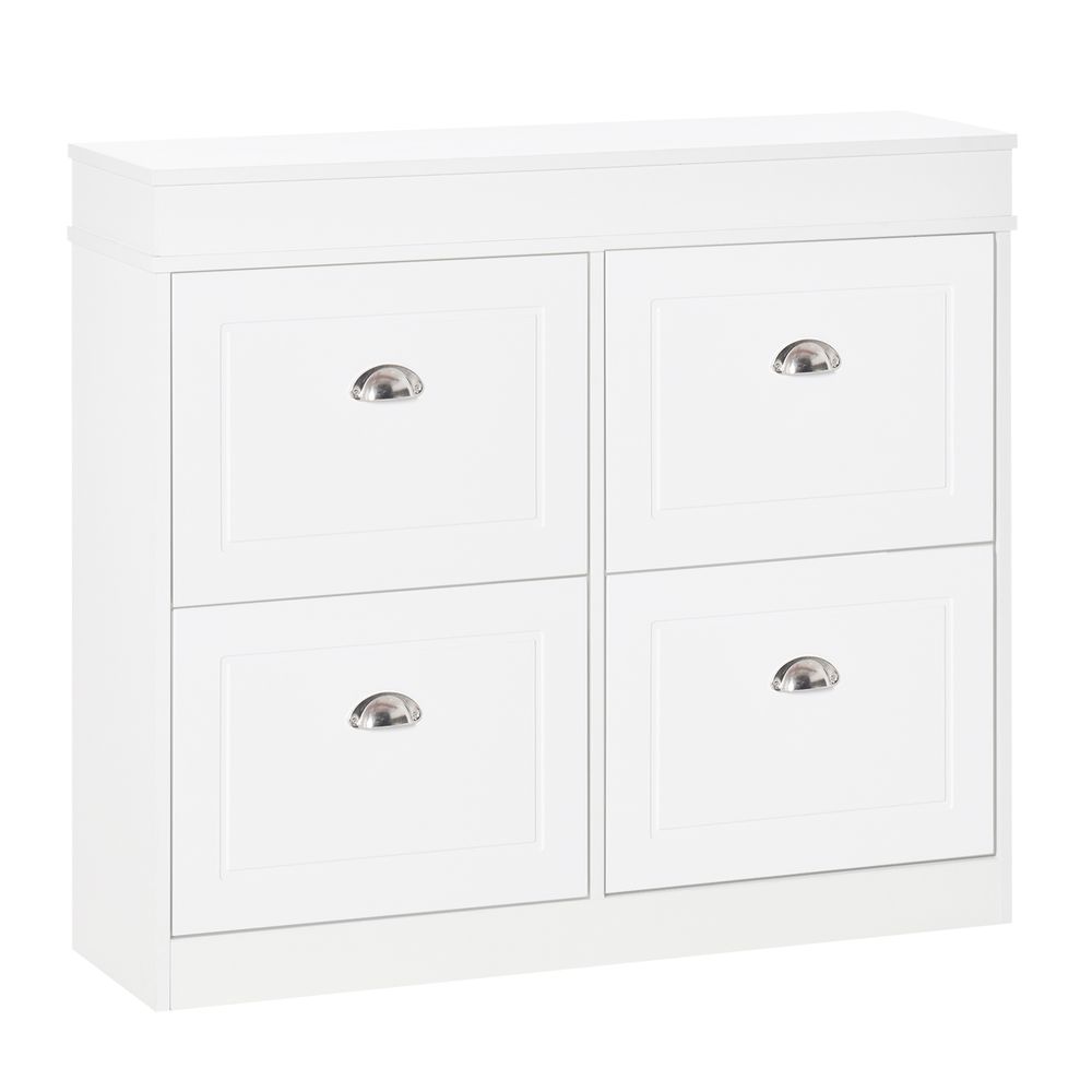 Shoe Cabinet with 4 Flip Drawers Storage Cupboard with Adjustable Shelf HOMCOM S0671079940